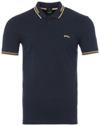 BOSS by HUGO BOSS - Paul Curved New Logo Slim Fit Polo Shirt - Lyst