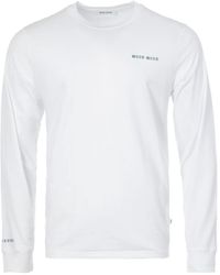WOOD WOOD Mark Jc Mask Organic Cotton Long Sleeve T-shirt - White