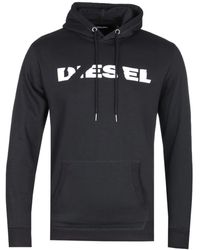 DIESEL S-agnes Black Overhead Logo Hoodie