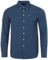 Farah Drayton Modern Fit Oxford Shirt - Blue
