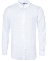Polo Ralph Lauren Linen Custom Slim Fit Shirt - White