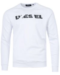 DIESEL S-orestes-bro Raglan Logo Crew Neck Sweatshirt - White