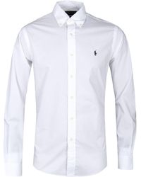 Polo Ralph Lauren Long Sleeve Slim Fit White Poplin Shirt