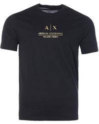 Armani Exchange Metallic Ax Logo T-shirt - Black
