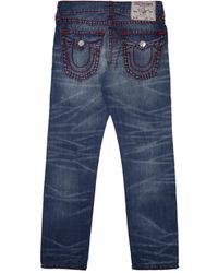True Religion Ricky Flap Super T Relaxed Straight Fit Jeans - Blue