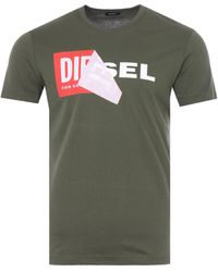 DIESEL T-diego Double Logo T-shirt - Green