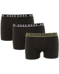 BOSS by HUGO BOSS Bodywear 3 Pack Stretch Cotton Boxer Trunks - Black