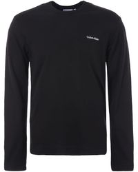 Calvin Klein Micro Logo Organic Blend Long Sleeve T-shirt - Black