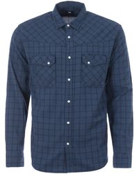 Edwin Westward Cotton Crepe Western Shirt - Blue