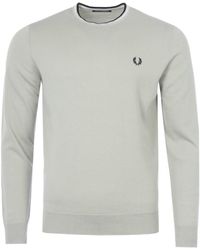 Fred Perry British Knitting Aran Roll Neck Sweater in Cream 