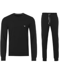 Emporio Armani Loungewear Crew Neck Pyjama Set - Black
