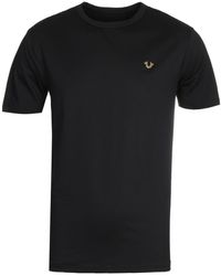 blue and yellow true religion shirt