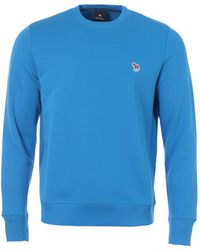 Paul Smith Mens Organic Cotton Colour Block Zebra Sweatshirt in Blue for Men Mens Clothing Activewear gym and workout clothes Sweatshirts 