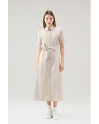 Woolrich - Shirt Dress In Pure Cotton Poplin - Lyst