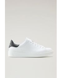 Woolrich - Classic Court Sneakers In Leather With Contrasting Patch - Lyst