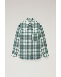 Woolrich - Western Check Overshirt In Wool Blend Flannel - Lyst