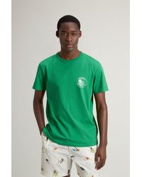 Woolrich - Herren T-Shirt Aus Reiner Baumwolle Grün Größe - Lyst