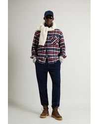 Woolrich - Herren Overshirt Aus Wollmischung Mit Karomuster Größe - Lyst