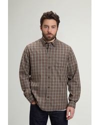 Woolrich - Camisa De Franela De Puro Algodón A Cuadros Con Cuello Abotonado Para Hombre Talla - Lyst