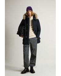 Woolrich - Herren Arctic Parka Aus Ramar Cloth Mit Abnehmbarem Pelzbesatz Blau Größe - Lyst