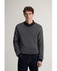 Woolrich - Jersey De Cuello Redondo De Mezcla De Algodón A Rayas Para Hombre Talla - Lyst