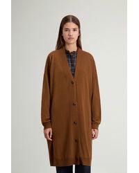 Woolrich - Cárdigan Largo De Pura Lana Virgen Merina Para Mujer Talla - Lyst
