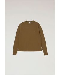 Woolrich - Long-sleeved T-shirt In Pure Cotton With Embroidered Logo - Lyst