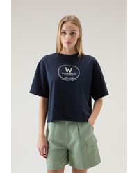 Woolrich - Pure Cotton T-shirt With Graphic Print - Lyst
