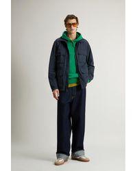 Woolrich - Herren Stückgefärbtes Fieldjacket Aus Peached Urban Touch Blau Größe - Lyst