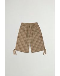 Woolrich - Korte Broek Madras Van Katoen- En Nylonmix Bruin Grootte - Lyst