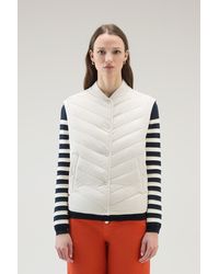Woolrich - Microfiber Vest With Chevron Quilting - Lyst
