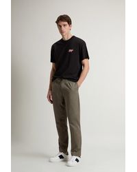 Woolrich - Achteraf Geverfde Milton-Broek Van Keperstof Van Katoen Groen Grootte - Lyst