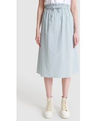 Woolrich Cotton Poplin Skirt With Side Pockets - Blue