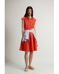 Woolrich - Robe Ceinturée En Popeline De Pur Coton Pour Femme Couleur Taille - Lyst