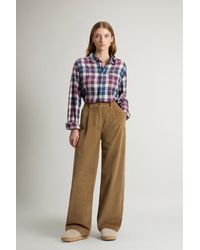 Woolrich - Damen Wide-Leg-Hose Aus Cord Größe - Lyst