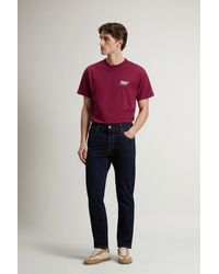 Woolrich - Broek Met Vijf Zakken Van Denim Van Stretchkatoen Blauw Grootte - Lyst