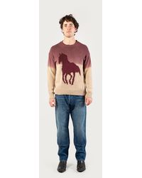 Woolrich - Crewneck Sweater In Blended Cotton With Ombré Effect - One Of These Days / Beige - Lyst