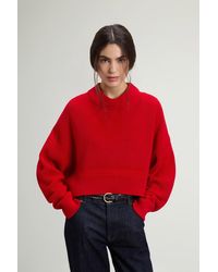 Woolrich - Jersey De Cuello Redondo Acanalado De Pura Lana Virgen Merina Para Mujer Talla - Lyst