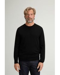 Woolrich - Herren Pullover Mit Rundhalsausschnitt Aus Reiner Merino-Schurwolle Schwarz Größe - Lyst