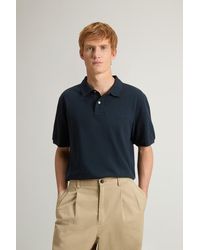 Woolrich - Herren Piqué-Poloshirt Aus Reiner Baumwolle Blau Größe - Lyst