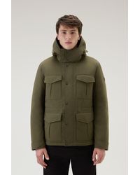 Woolrich - Aleutian Field Jacket In Taslan Nylon With Detachable Hood Green - Lyst