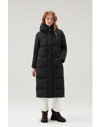 Woolrich - Lange Aurora Parka Van Stretchnylon Zwart Grootte - Lyst