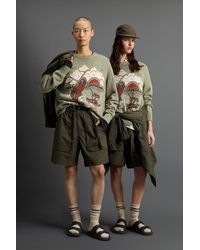 Woolrich - Trui Met Ronde Hals Van Katoen-Linnenmix Met Jacquardpatroon By Todd Snyder Groen Grootte - Lyst