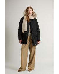 Woolrich - Arctic Parka Van Ramar Cloth Met Vier Zakken En Afneembaar Bont Zwart Grootte - Lyst