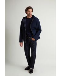 Woolrich - Chaqueta De Mezcla De Lana Con Capucha Y Cremallera Para Hombre Talla - Lyst