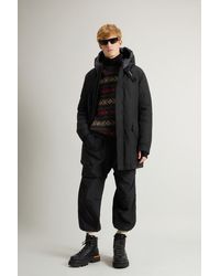 Woolrich - Herren Polar Parka Aus Ramar Cloth Mit Hohem Kragen Schwarz Größe - Lyst