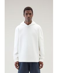 Woolrich - Hooded Pure Cotton Sweatshirt With Pocket - Lyst