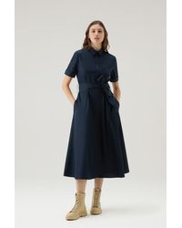 Woolrich - Shirtkleid aus reiner Baumwollpopeline - Lyst