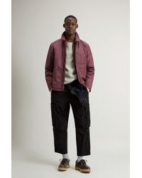 Woolrich - Gewatteerd Overshirt Van Gerecycled Cordura-Nylon Rood Grootte - Lyst