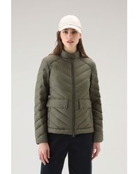 Woolrich - Short Padded Jacket With Chevron Quilting - Lyst
